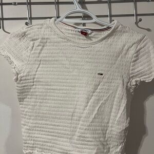 Tommy Hilfiger White Textured T-Shirt